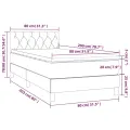cadre de lit et matelas Gris foncé 80x200 cm Velours