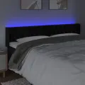 Tête de lit à LED Noir 203x16x78/88 cm Velours
