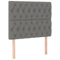 cadre de lit et matelas Gris foncé 90x190 cm Tissu