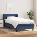cadre de lit avec matelas Bleu 80x200 cm Tissu
