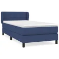 cadre de lit avec matelas Bleu 80x200 cm Tissu