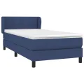 cadre de lit avec matelas Bleu 80x200 cm Tissu