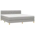 cadre de lit et matelas et LED Gris clair 180x200 cm