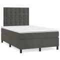 cadre de lit et matelas Gris foncé 120x200cm Velours