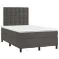 cadre de lit et matelas Gris foncé 120x200cm Velours