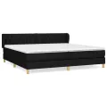 cadre de lit avec matelas Noir 200x200 cm Tissu