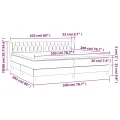 cadre de lit avec matelas Noir 200x200 cm Tissu