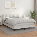 cadre de lit avec matelas Blanc 140x190cm Similicuir