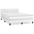 cadre de lit avec matelas Blanc 140x190cm Similicuir