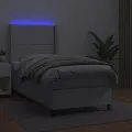 cadre de lit matelas LED Blanc 90x190cm Similicuir