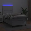 cadre de lit avec matelas et LED Blanc 90x200 cm
