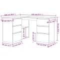 Bureau d'angle Sonoma gris 145x100x76 cm Bois d'ingénierie