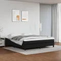 cadre de lit avec matelas Noir 180x200 cm Similicuir