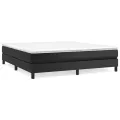 cadre de lit avec matelas Noir 180x200 cm Similicuir