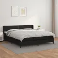 cadre de lit avec matelas Noir 180x200 cm Similicuir