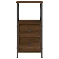 Table de chevet chêne marron 34x35,5x70 cm bois d'ingénierie
