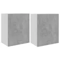 Armoires suspendues 2 pcs Gris béton 50x31x60 cm Aggloméré