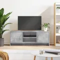 Meuble TV gris béton 102x30x37,5 cm bois d'ingénierie