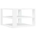 Table basse blanc 59,5x59,5x40 cm bois d'ingénierie