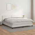 cadre de lit avec matelas Blanc 180x200cm Similicuir