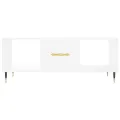 Table basse blanc 102x50x40 cm bois d'ingénierie
