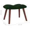 Chaise à bascule avec repose-pied Vert foncé Velours