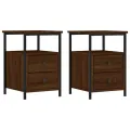 Tables de chevet 2pcs chêne marron 34x35,5x50cm bois ingénierie