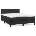 cadre de lit avec matelas Noir 140x200 cm Similicuir