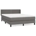 cadre de lit avec matelas Gris 140x200 cm Similicuir