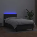 cadre de lit et matelas LED Noir 90x190cm Similicuir