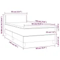 cadre de lit et matelas LED Noir 90x190cm Similicuir