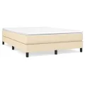cadre de lit Crème 140x190 cm Tissu