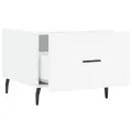 Table basse blanc 50x50x40 cm bois d'ingénierie