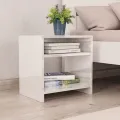 2 pcs Tables de chevet Blanc brillant 40 x 30 x 40 cm Aggloméré