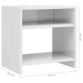 2 pcs Tables de chevet Blanc brillant 40 x 30 x 40 cm Aggloméré