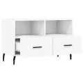 Meuble TV Blanc 80x36x50 cm Bois d'ingénierie
