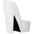 Chaise en forme de chaussure à talon haut Blanc Similicuir
