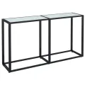 Table console Marbre blanc 140x35x75,5 cm Verre trempé