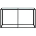 Table console Marbre blanc 140x35x75,5 cm Verre trempé