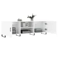 Meuble TV blanc brillant 150x30x50 cm bois d'ingénierie