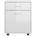 Armoire à roulettes Blanc brillant 45x38x54 cm Aggloméré