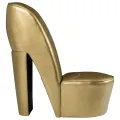 Chaise en forme de chaussure à talon haut Doré Similicuir