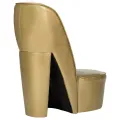 Chaise en forme de chaussure à talon haut Doré Similicuir