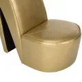 Chaise en forme de chaussure à talon haut Doré Similicuir