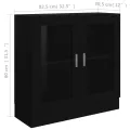 Armoire à vitrine Noir 82,5x30,5x80 cm Aggloméré
