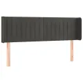 Tête de lit avec oreilles Gris foncé 147x16x78/88 cm Velours