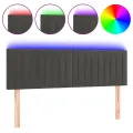 Tête de lit à LED Gris foncé 144x5x78/88 cm Velours