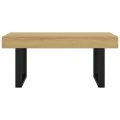 Table basse Marron clair et noir 90x45x40 cm MDF et fer