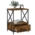 Tables de chevet 2 pcs chêne fumé 50x41x65 cm bois d’ingénierie