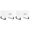 Tables basses 2 pcs blanc brillant 50x50x40cm bois d'ingénierie
